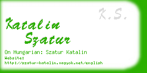 katalin szatur business card